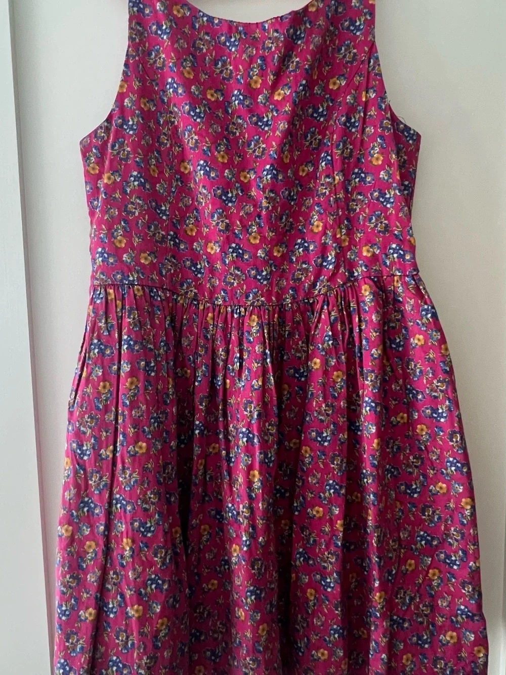 Ralph Lauren Girls Fuchsia Floral Sleeveless Dress